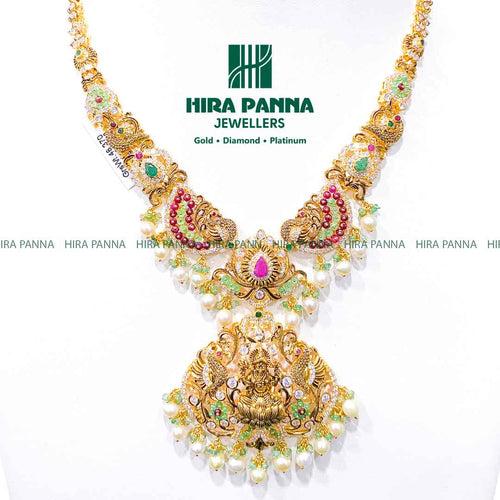 Pachi Work Lakshmi Devi & Peacock Neckwear