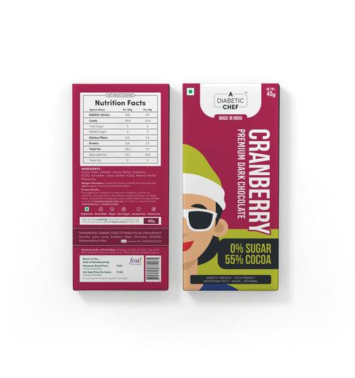 A Diabetic Chef Sugar-Free Cranberry Premium Dark Chocolate