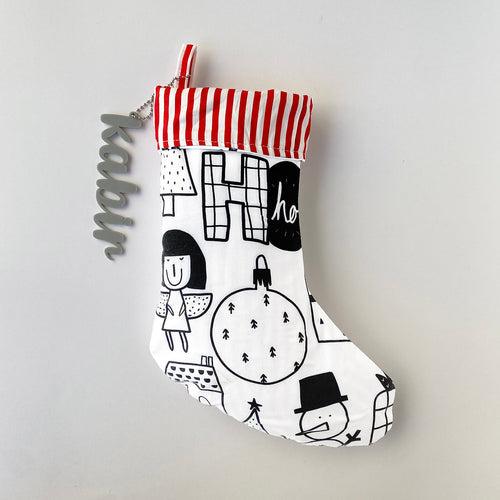 Xmas Things Monochrome Stocking