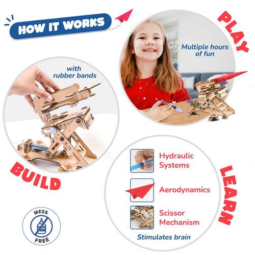 Hydraulic Plane Launcher | 6-10 years | DIY STEM Construction Toy