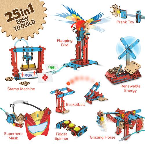 Multi-Builds Hydraulics Kit | 25 in 1 | 6-10 Years | DIY STEM Construction Toy