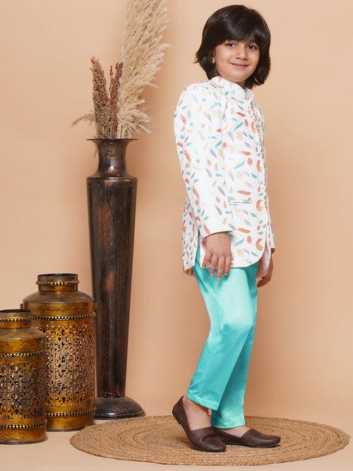 Boys Blue Indo Western Sherwani Set