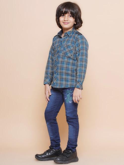 Kids Blue Shirt and Jeans Clothing Set For Boys