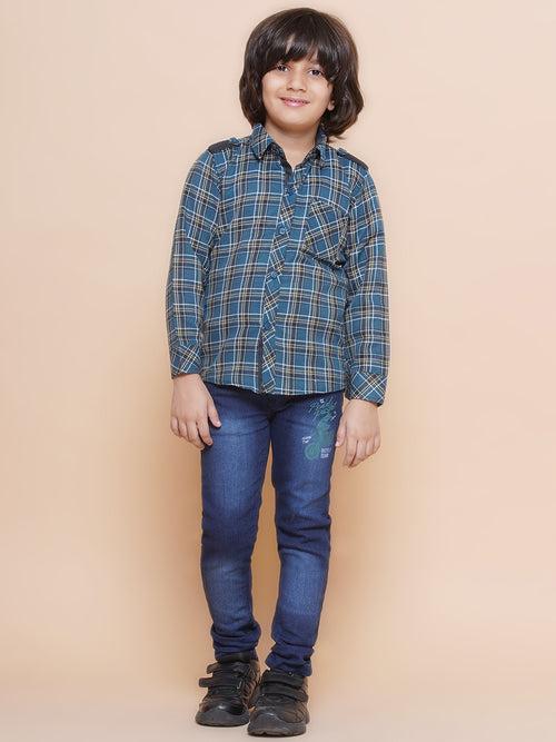 Kids Blue Shirt and Jeans Clothing Set For Boys