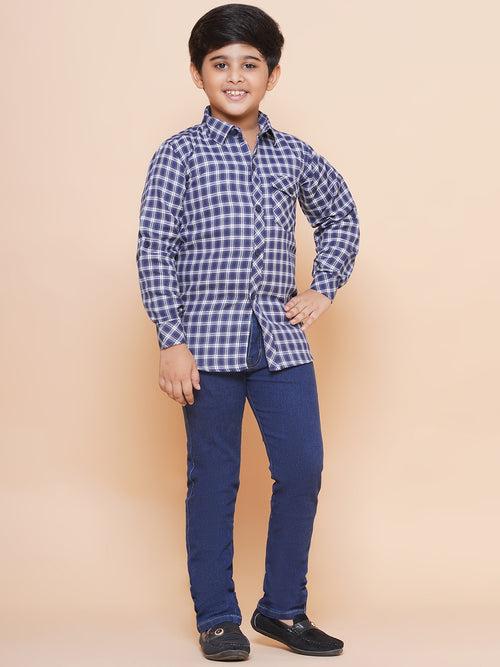 Kids Purple Shirt and Jeans Clothing Set For Boys