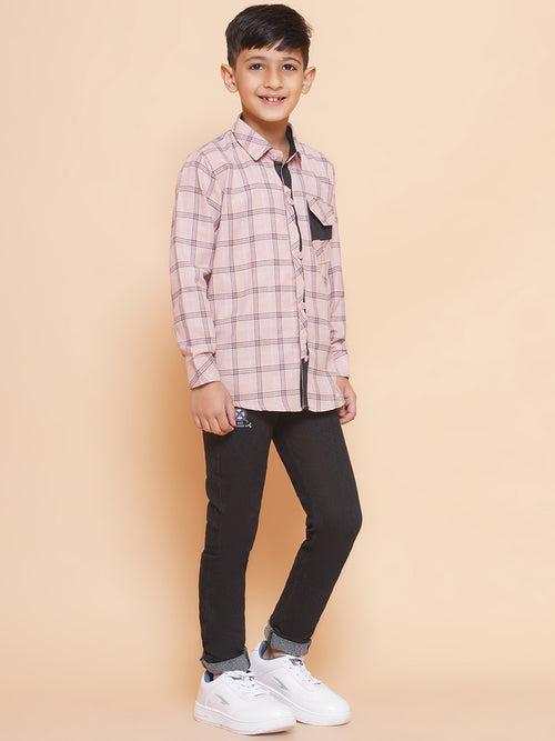 Kids Pink Shirt and Jeans Clothing Set For Boys