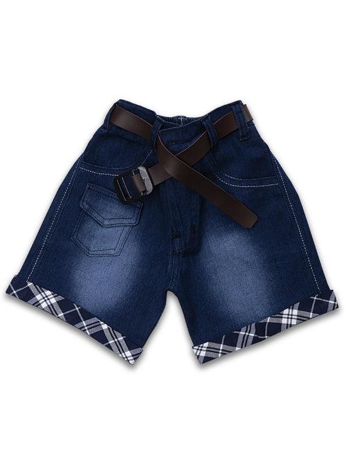 Blue Kids Half Sleeve Checkered Shirt & Shorts Set