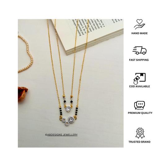 Contemporary Gold Plated American Diamond Mangalsutra Combo