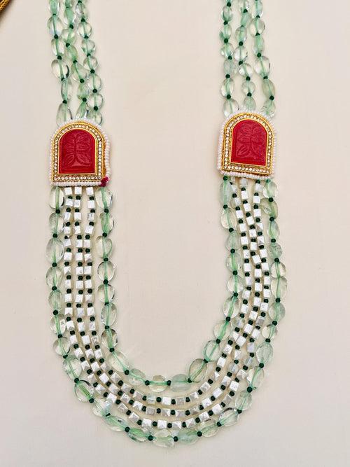 Mint Green Multistrand Baroque Necklace