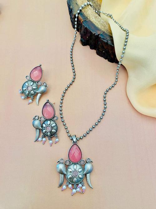 Mesmerizing German Silver Plated Necklace Set