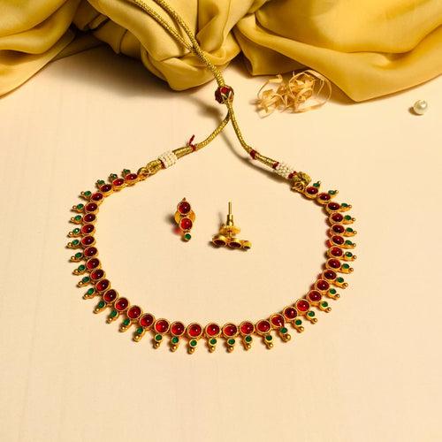 Charming Kemp Stone Gold Plated Necklace Set