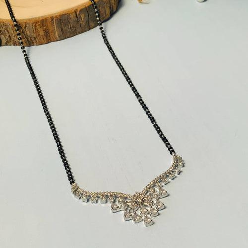 Enchanting Floral Silver Plated Mangalsutra