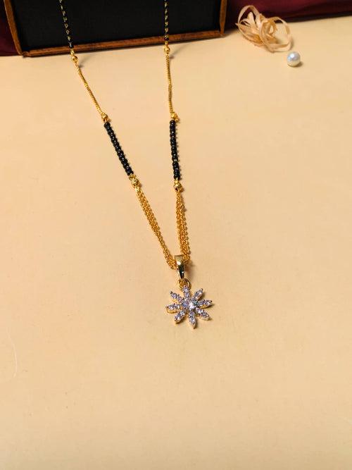 Contemporary Floral Gold Plated Mangalsutra