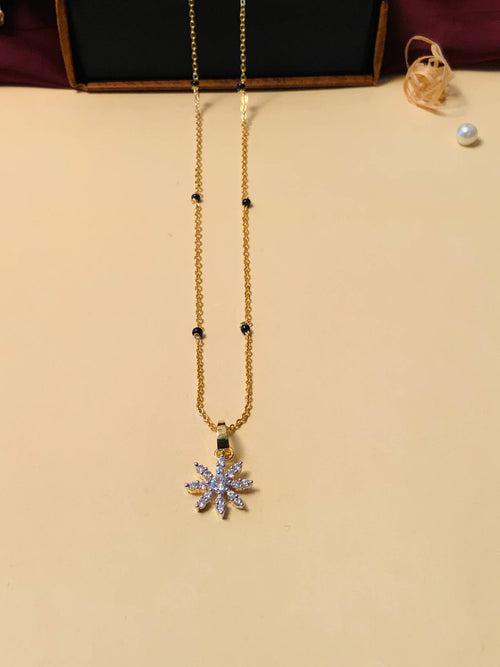 Contemporary Floral Gold Plated Mangalsutra