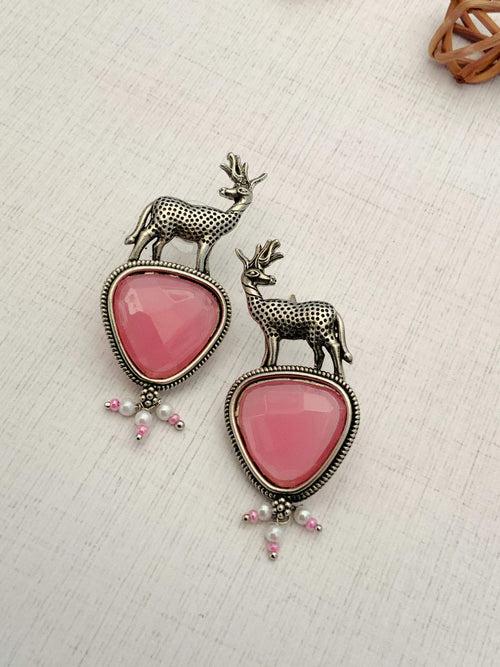 Elegant German Silver Plated Deer Earrings