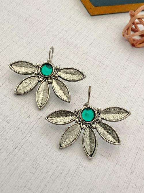 Delicate German Silver Plated Flower Earrings