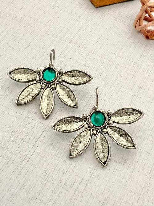 Delicate German Silver Plated Flower Earrings