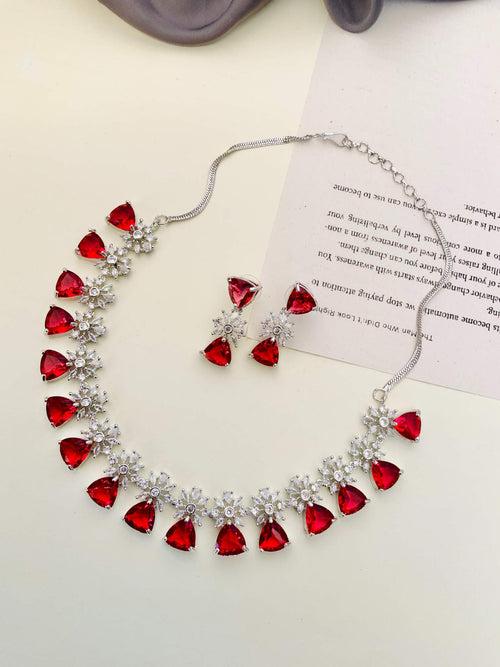 Elegant Crystal American Diamond Necklace Set