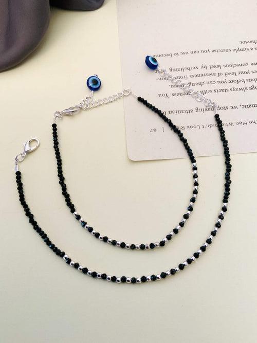 Eye Catching Silver Plated Evil Eye Anklet