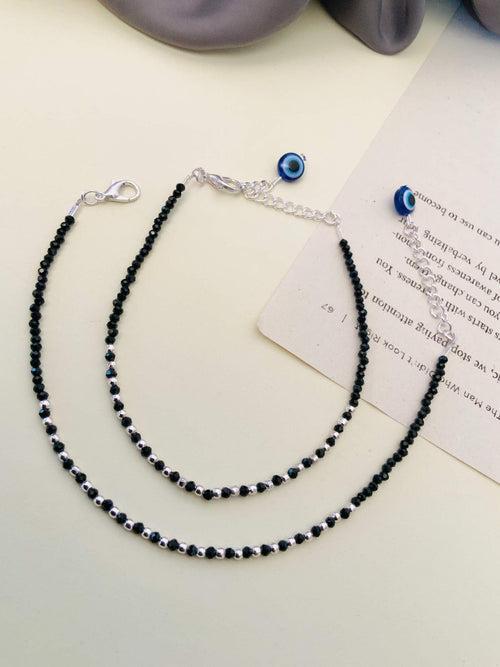 Eye Catching Silver Plated Evil Eye Anklet