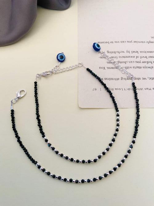 Eye Catching Silver Plated Evil Eye Anklet