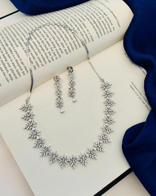 Exclusive Silver Plated American Diamond  Necklace Combo