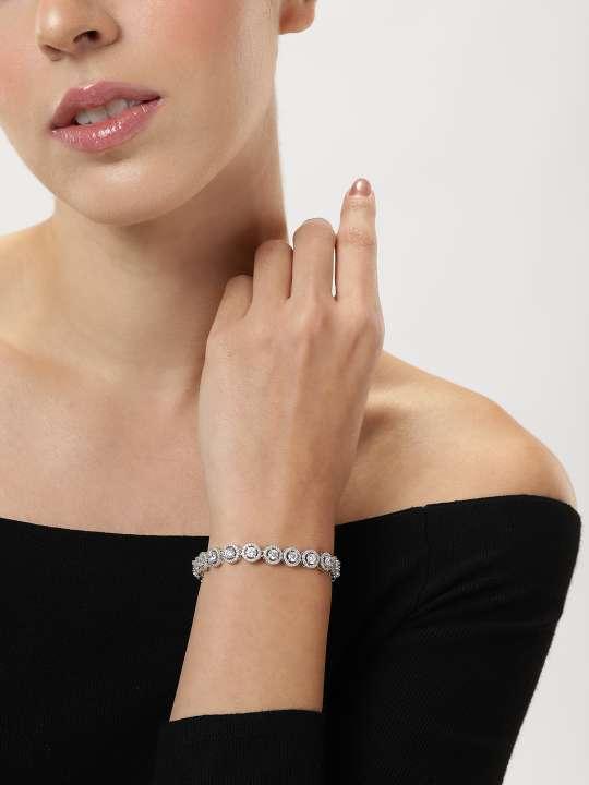 Elegant High Quality Silver Cz Bracelet