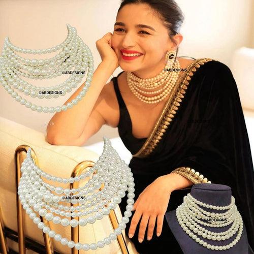 Alia Bhatt Style Inspired Pearl Necklace
