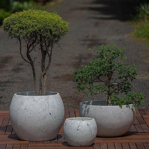 Concrete Backgammon Planter l Concrete Marbre Planters Collection l Set of Three Concrete Pots