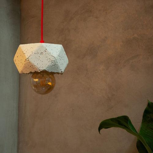 Concrete Crystal Pendant Lamp  White  l Feather Lite Lamps Collection