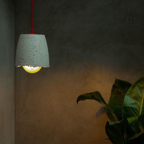 Concrete Eclipse Pendant Lamp White Feather lite Collection