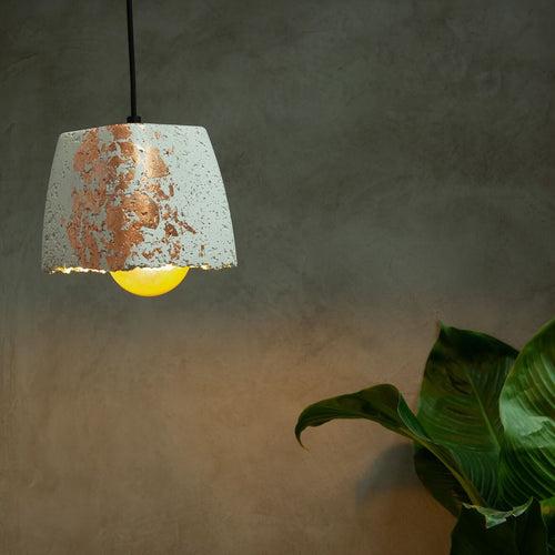 Concrete Mushroom Pendant Lamp  White/Copper Feather Lite Lamps