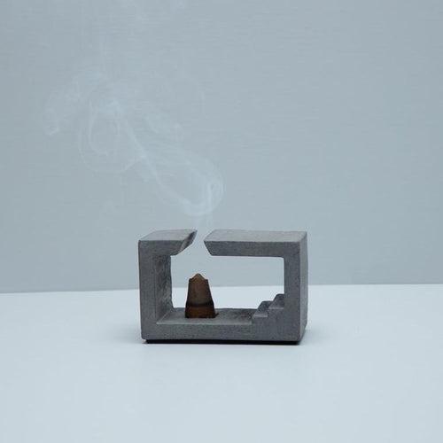 Concrete Incense Holder - Ishti-Charcoal