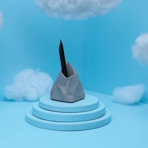 Concrete Low Poly Pen/Pencil Stand-Grey