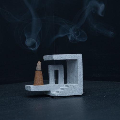 Concrete Incense Holder - Prayati-Grey