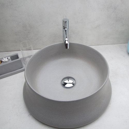 Concrete Curvy  Wash Basin - Grey