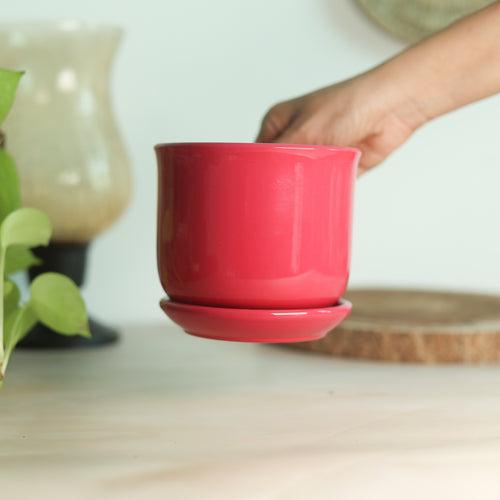 Hot Pink 5" Ceramic Pot