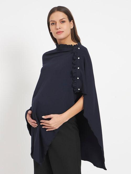 Navy Blue Maternity Feeding Shrug