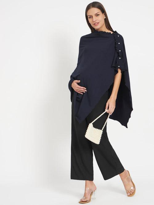 Navy Blue Maternity Feeding Shrug