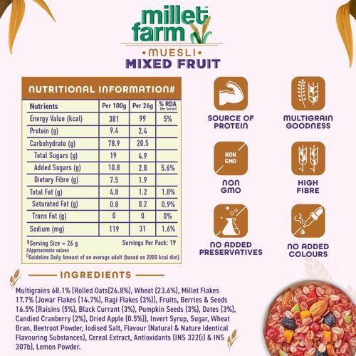 Millet Muesli - Mixed Fruit, 500g