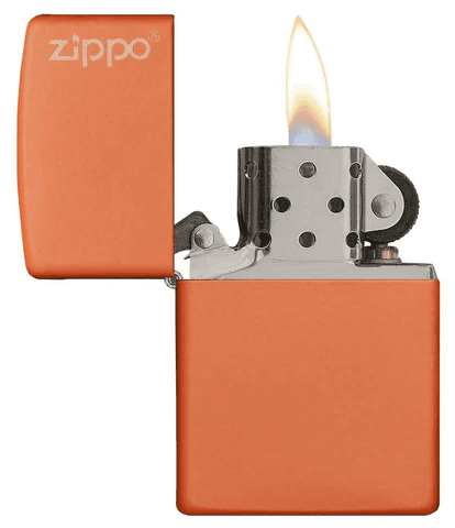 Classic Orange Matte Zippo Logo Customizable