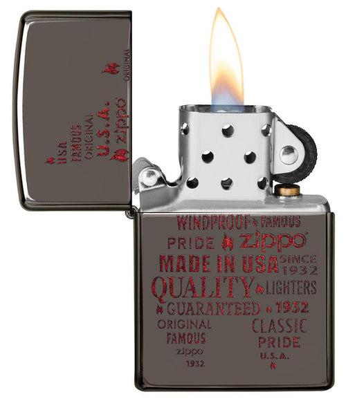 Typographic Zippo Flame Art Design