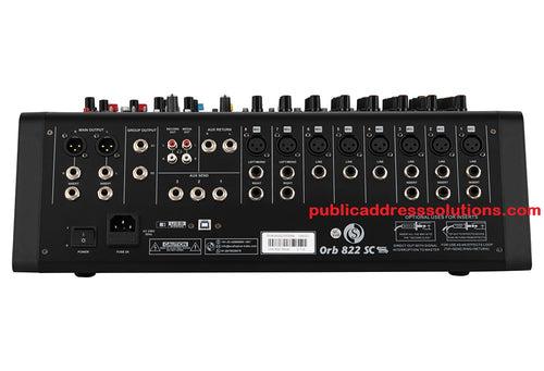 Studiomaster Orb 822 SC Mixer (8 Channel) With Inbuilt Audio Interface, Recording, Bluetooth, USB, Equalizer & One knob Compressor