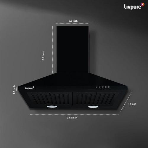 Airis-60 Wall Mounted Chimney  (Black 1000 CMH)