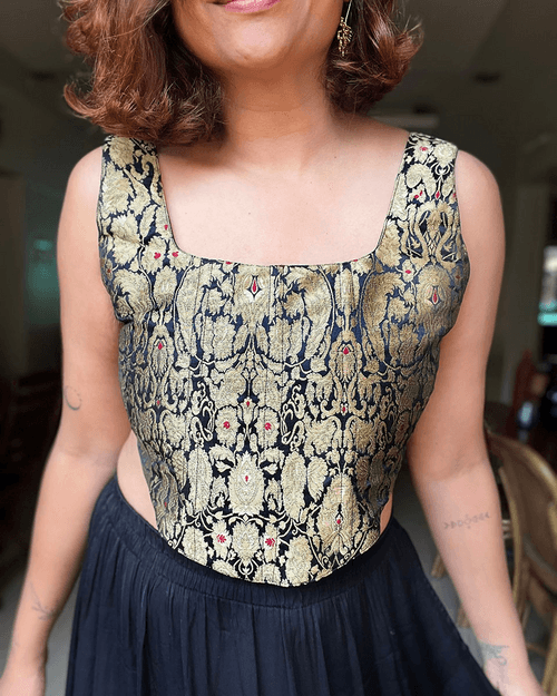 Nausheen Khimkab Brocade Blouse - Nargiz