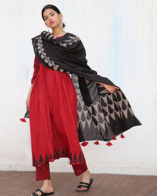 Asra Blockprinted Cotton Dupatta - NOMAD