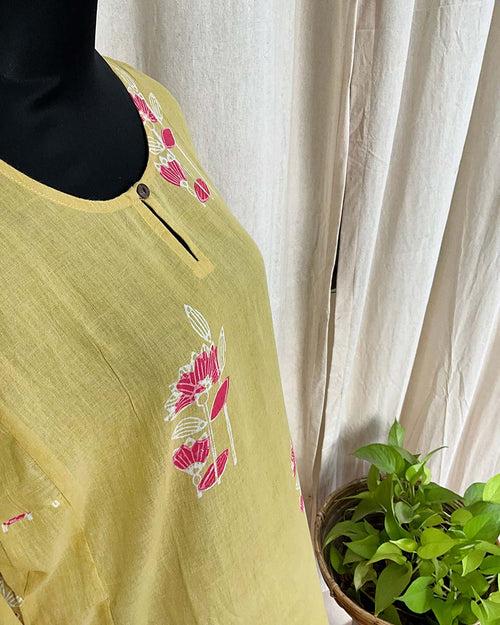 Handblock printed cotton kurta - Love Despite