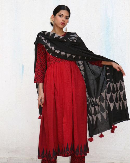 Asra Blockprinted Cotton Dupatta - NOMAD