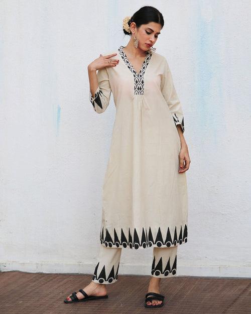 Lorelai Blockprinted Cotton Kurta Set - NOMAD