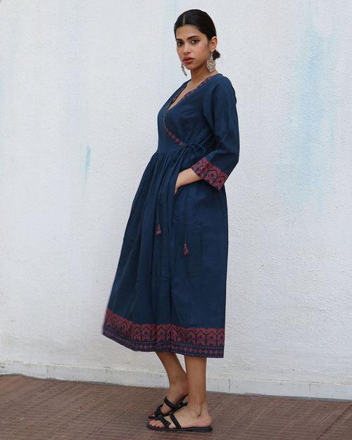 Bella Blockprinted Cotton Dress - NOMAD